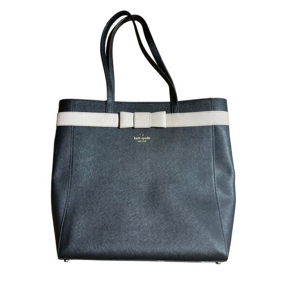 Kate Spade Kirk Park Saffiano Britain Tote Blush Bow Leather RARE.Amazing shape! - Picture 1 of 6